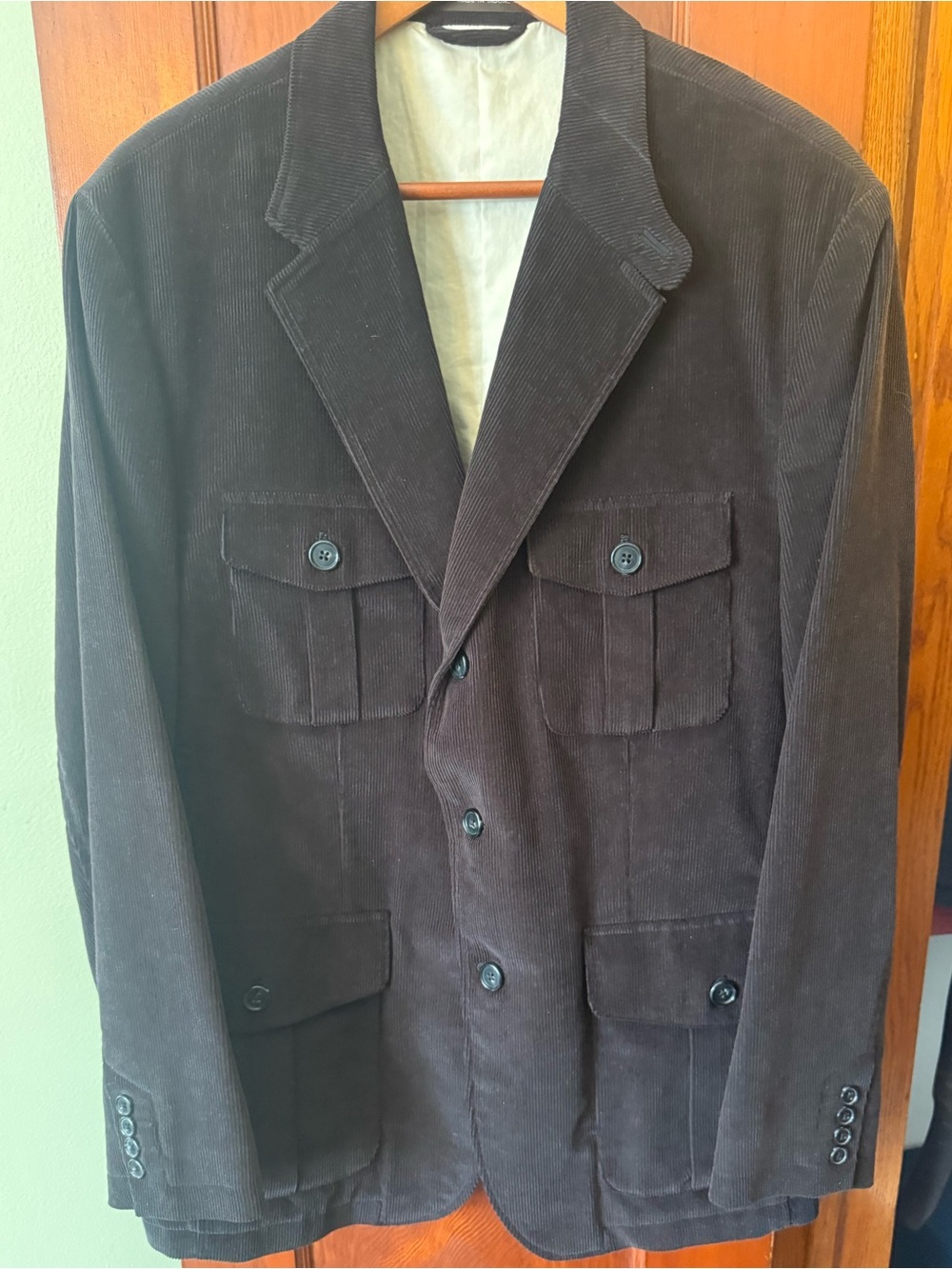Tasso Elba Men’s Corduroy 3 button sportcoat size lg black